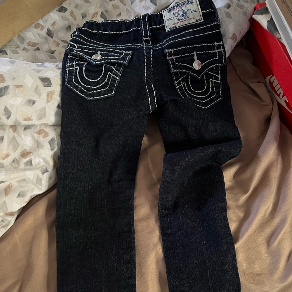 Girls size 6 dark denim skinny, true religion jeans